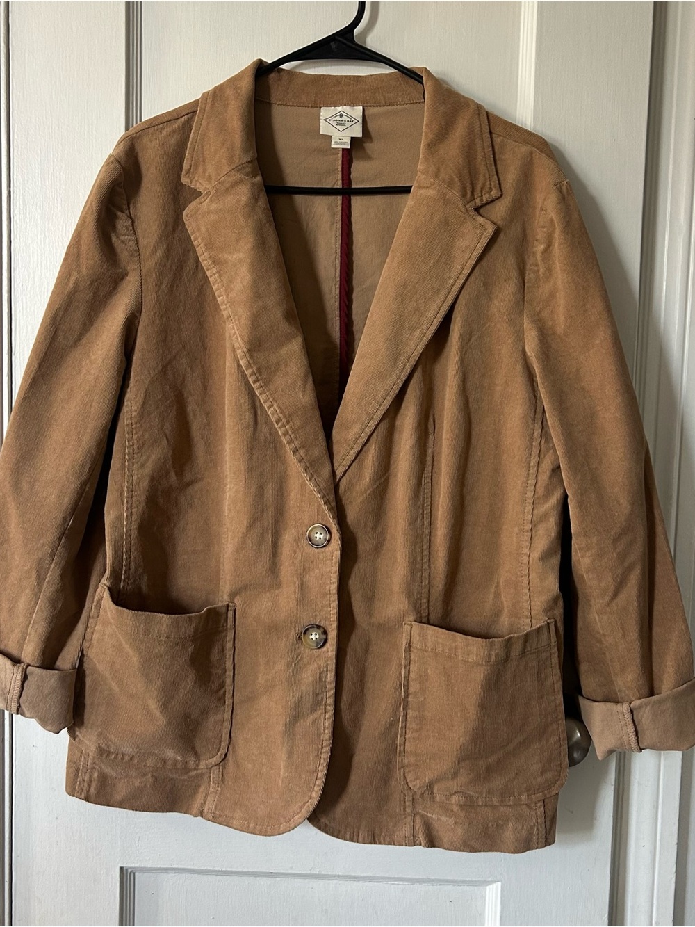 Cotton St John’s bay Casual Tan Corduroy Blazer Jacket - Women